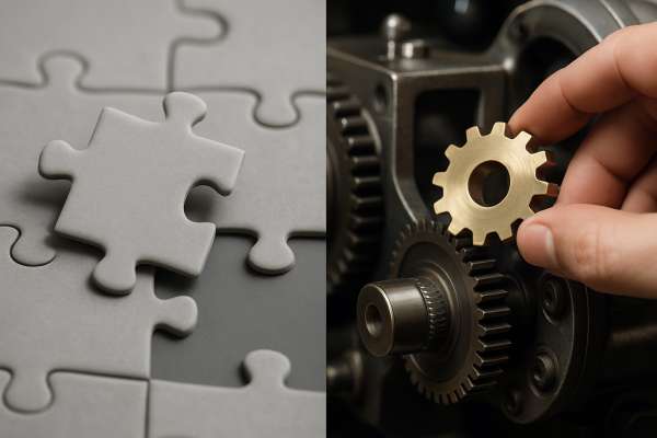Confronto visivo tra software standard e software su misura per aziende